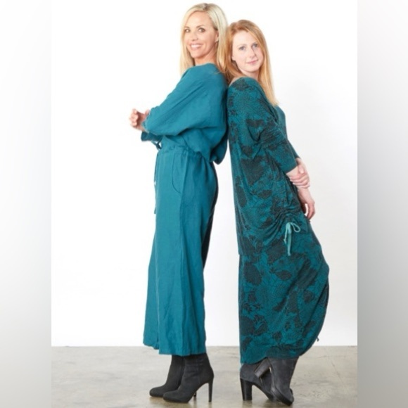 Bryn Walker Linen Blue Team Cinched Waist Crop Wide Leg Jumpsuit Small - Picture 3 of 15